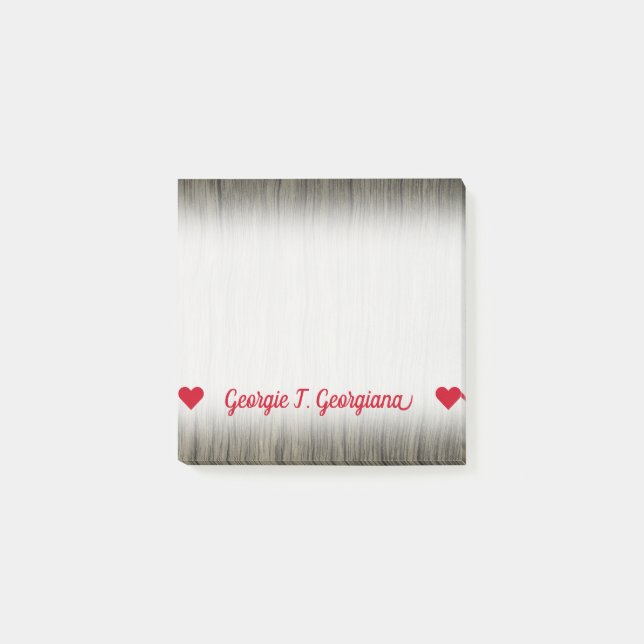 Kundengerechter Name; Rustikales Imitat-hölzernes Post-it Klebezettel (Vorderseite)