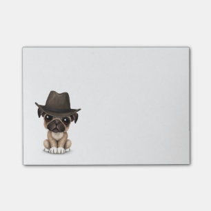 Kundengerechter niedlicher Mops-Welpen-Cowboy Post-it Klebezettel