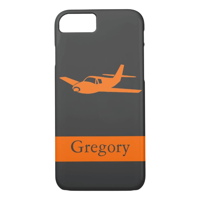 Kundengerechter orange grauer Flugzeug iPhone 7 Case-Mate iPhone Hülle (Rückseite)