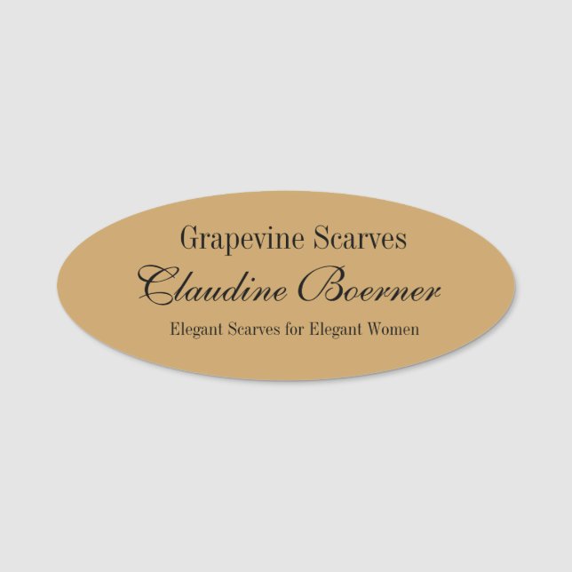 Kundengerechter ovaler namensschild (Vorderseite)