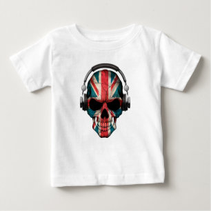 Kundengerechter Schädel Briten DJ mit Kopfhörern Baby T-shirt