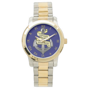 Kundengerechter Schiffs-Kapitän Ihr Namensanker Armbanduhr