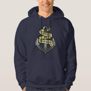 Kundengerechter Schiffs-Kapitän Ihr Namensanker Hoodie