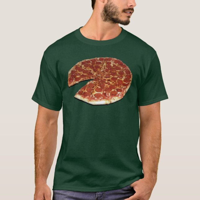 Kundengerechter schwarzer/dunkler Pizza-T - Shirt (Vorderseite)