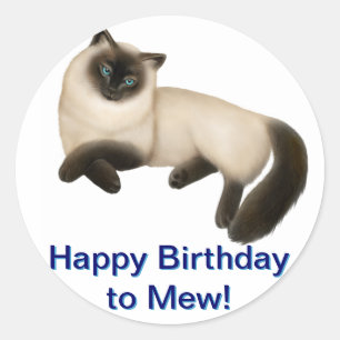 Kundengerechter siamesische Katzen-Aufkleber Runder Aufkleber