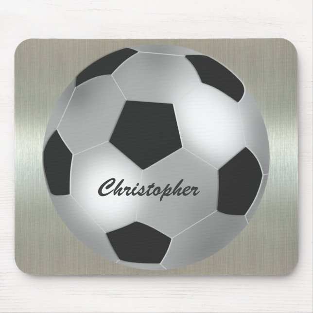 Kundengerechter silberner NamensFußball Mousepad (Vorne)