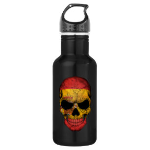 Kundengerechter spanischer Flaggen-Schädel Trinkflasche