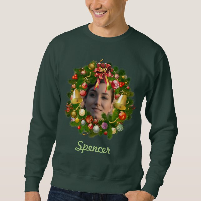 Kundengerechter WeihnachtsKranz Sweatshirt (Vorderseite)