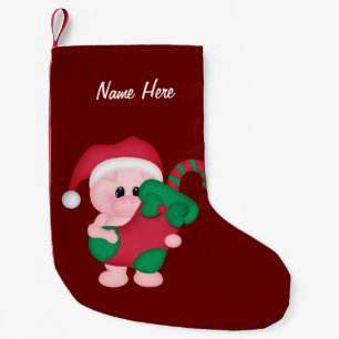 Kundengerechter Weihnachtsschwein-Strumpf Kleiner Weihnachtsstrumpf