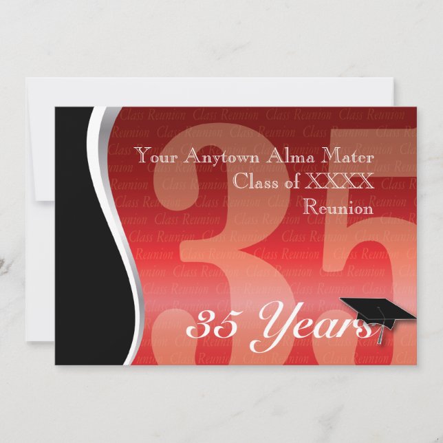 Kundengerechtes 35 Jahr-Klassen-Wiedersehen Einladung (Vorderseite)