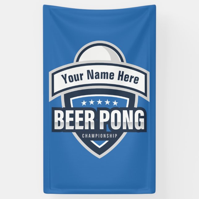 Kundengerechtes Bier Pong Meisterschafts-Logo Banner (Vertikal)