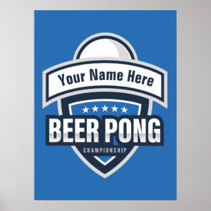 Kundengerechtes Bier Pong Meisterschafts-Logo Poster