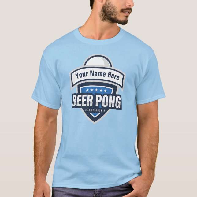 Kundengerechtes Bier Pong Meisterschafts-Logo T-Shirt (Vorderseite)