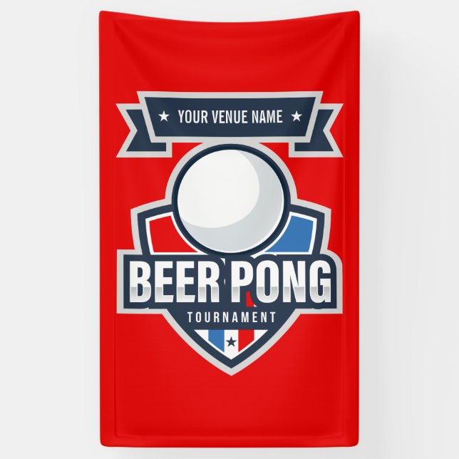 Kundengerechtes Bier Pong Turnier-Logo Banner (Vertikal)