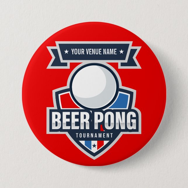 Kundengerechtes Bier Pong Turnier-Logo Button (Vorderseite)