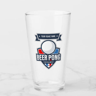 Kundengerechtes Bier Pong Turnier-Logo Glas
