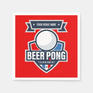 Kundengerechtes Bier Pong Turnier-Logo Serviette