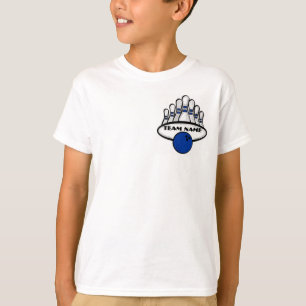 Kundengerechtes blaues Bowlingsteam-Jungent-stück T-Shirt