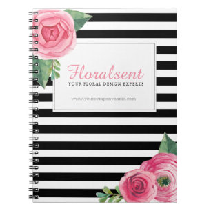 Kundengerechtes Chic-Rosa-Rosen-Anmerkungs-Buch Notizblock