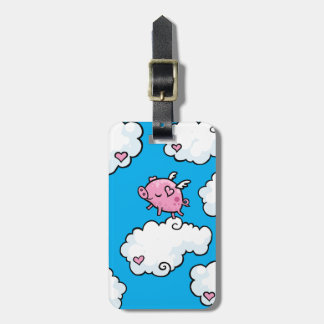 Kundengerechtes Fliegenschweintanzen auf Wolken Gepäckanhänger