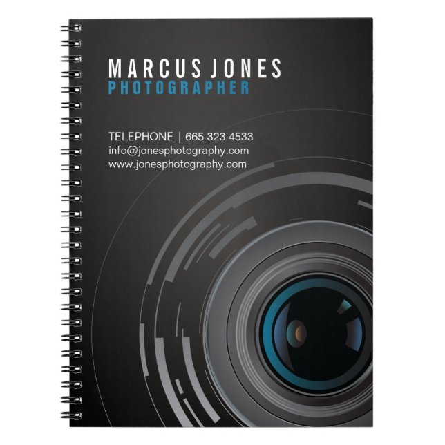 Kundengerechtes Fotograf-Notizbuch Notizblock (Vorderseite)