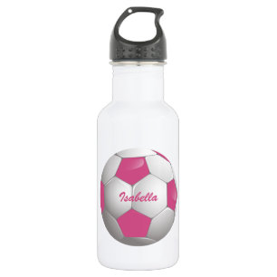 Kundengerechtes Fußball-Fußball-Rosa und Weiß Edelstahlflasche