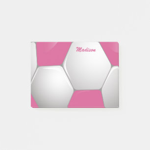 Kundengerechtes Fußball-Fußball-Rosa und Weiß Post-it Klebezettel