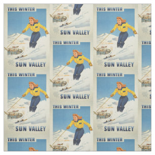 Kundengerechtes Gewebe Vintagen Sun Valley, Idaho Stoff