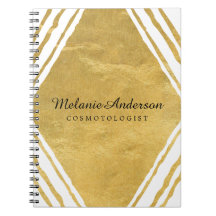 Kundengerechtes Gold und weißes Anmerkungs-Buch