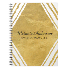 Kundengerechtes Gold und weißes Anmerkungs-Buch Notizblock