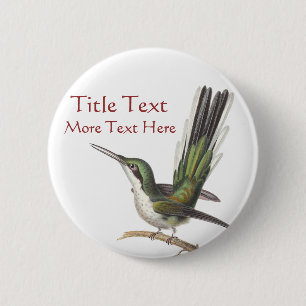 Kundengerechtes grünes Kolibri-Button/Knopf Button