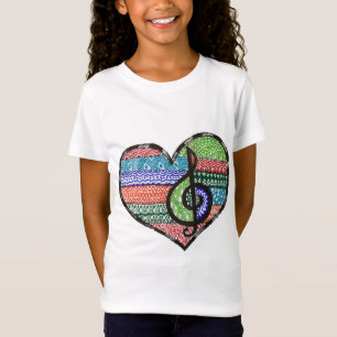 Kundengerechtes Musik-Herzdreifacher T-Shirt