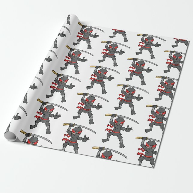 Kundengerechtes Ninja Muster Geschenkpapier (Ungerollt)