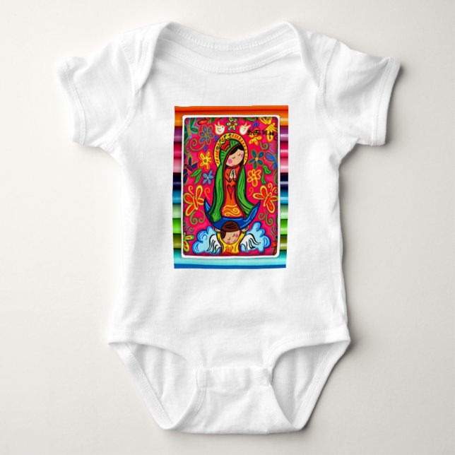 KUNDENGERECHTES PRO VIRGEN DE-GUADALUPE CARICATURA BABY STRAMPLER (Vorderseite)