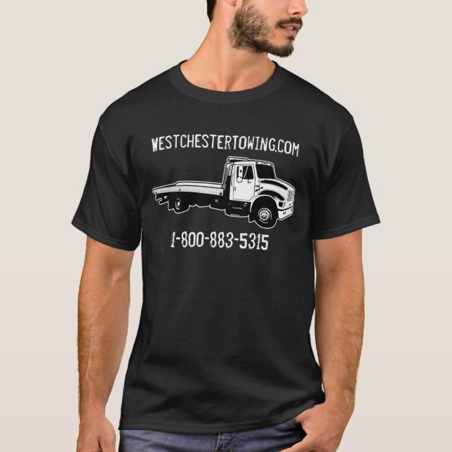 Kundengerechtes Schleppseil-LKW-Schwarz-Shirt T-Shirt (Vorderseite)