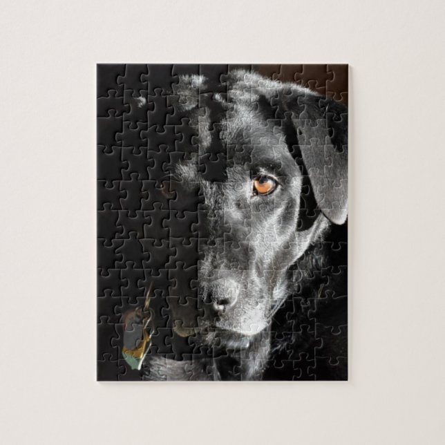 Kundengerechtes schwarzes Labrador retriever Puzzle (Vertikal)