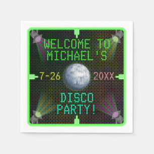 Kundengerechtes Siebzigerjahre Disco-Ball-Party Serviette