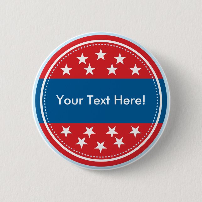 Kundengerechtes USA-Flaggen-Siegel - Rot Button (Vorderseite)