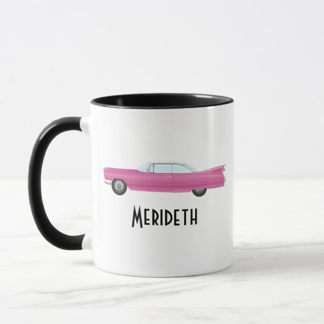 Kundengerechtes Vintages rosa Auto Tasse (Links)