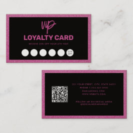 Kundenkarte für Black & Pink Glitzer Visitenkarte