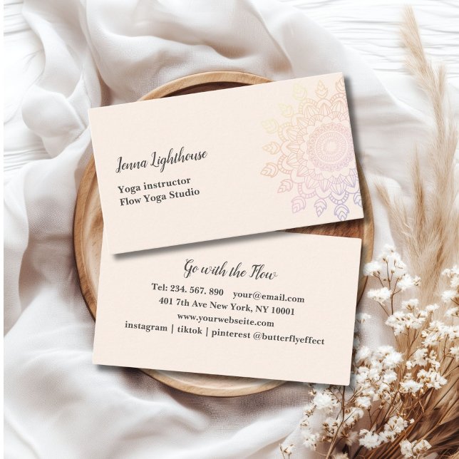 Kundenkarte Visitenkarte (customer specific mandala beige business card)