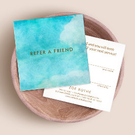 Kundenkommunikation für künstlerisches Watercolor Empfehlungskarte