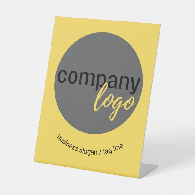 KUNDENLOGO UND SLOGAN-UNTERNEHMEN SOCKELSCHILD (Vorderseite)