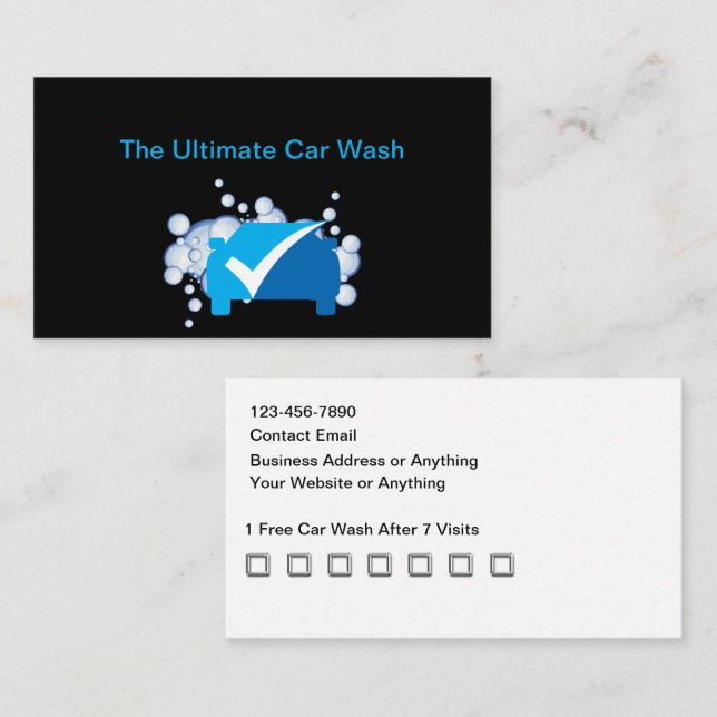 Kundenloyalty Car Wash Business Cards Visitenkarte (Vorne/Hinten)