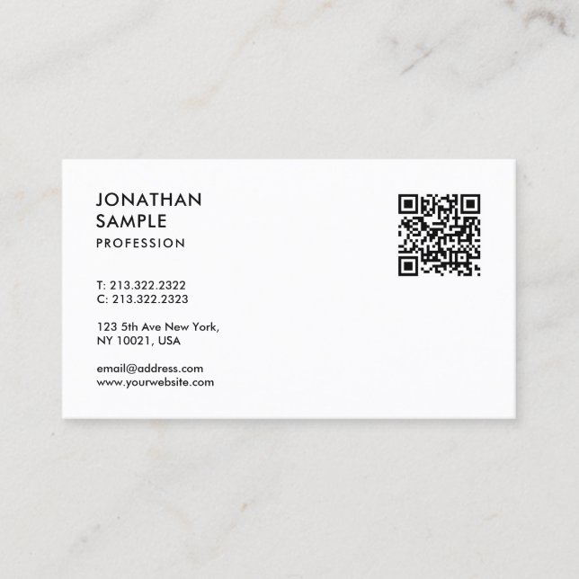 Kundenmoderner Beruflicher Vorlagencode QR Visitenkarte (Vorderseite)