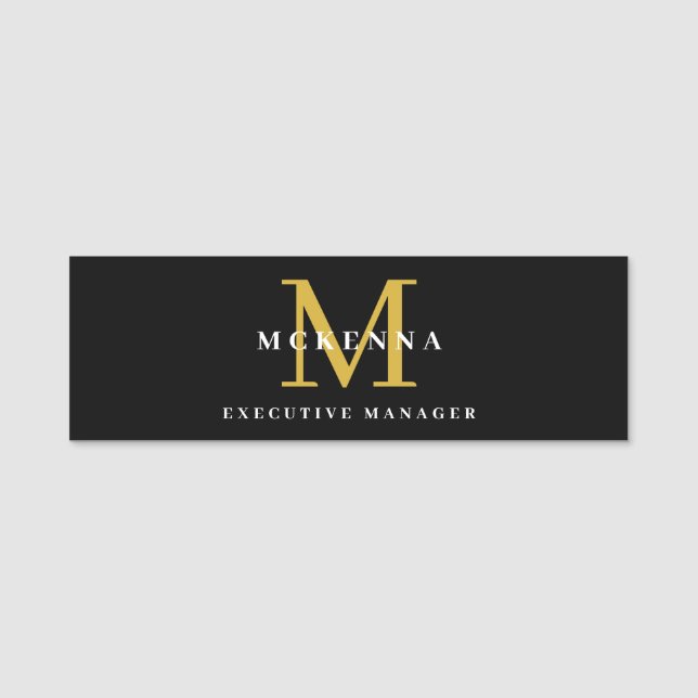 Kundenname Tag des Firmennamens "Business Black Go Namensschild (Vorderseite)