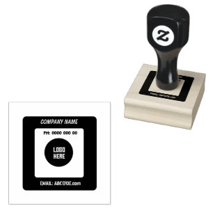 Kundenname Telefon E-Mail mit Logo gedruckt Gummistempel