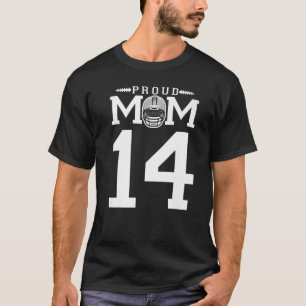Kundennummer 14 Proud Football Mama Personalisiert T-Shirt