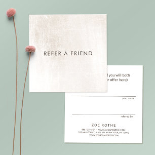 Kundenreferenz aus einfachem weißem Marmor Empfehlungskarte