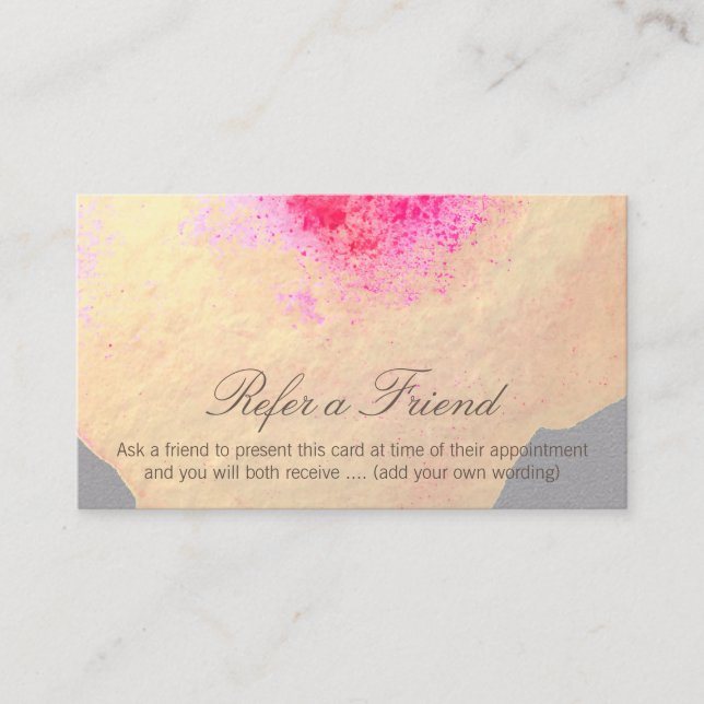 Kundenreferenz für Gold Watercolor Große Flora Empfehlungskarte (Vorderseite)